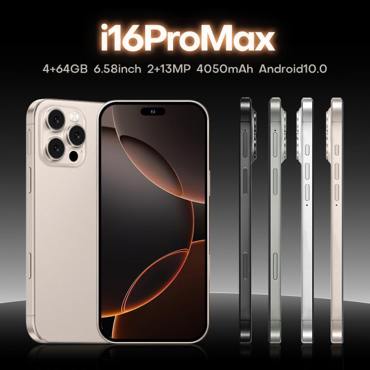 I16 Pro Max / PDQ6, 4GB+64GB, 6.58 inch Android 10 MTK6739 Quad Core, Network: 4G, Dual SIM, Plug:EU Plug(Gold) - free shipping - PMc TechLife - Order now!