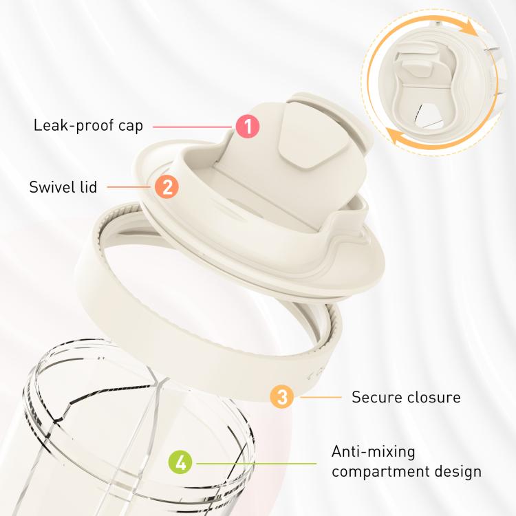 Portable Compartment Sealed Medicine Organizer Large Pill Storage Cup(Beige) - free shipping - PMC TechLife - Order now!