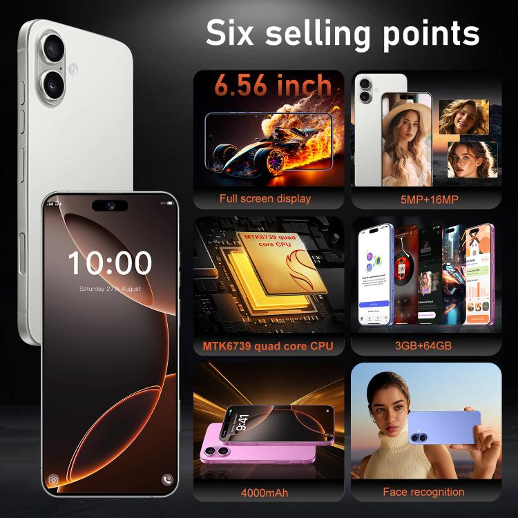 I16 Plus / RAi5, 3GB+64GB, 6.56 inch Android 10 MTK6739 Quad Core, Network: 4G, Dual SIM, Plug:AU Plug(Black) - free shipping - PMc TechLife - Order now!