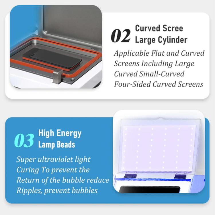 YYD YD-636 UV Curing Laminating Defoaming All-in-One, Plug:EU Plug - free shipping - PMC TechLife - Order now!