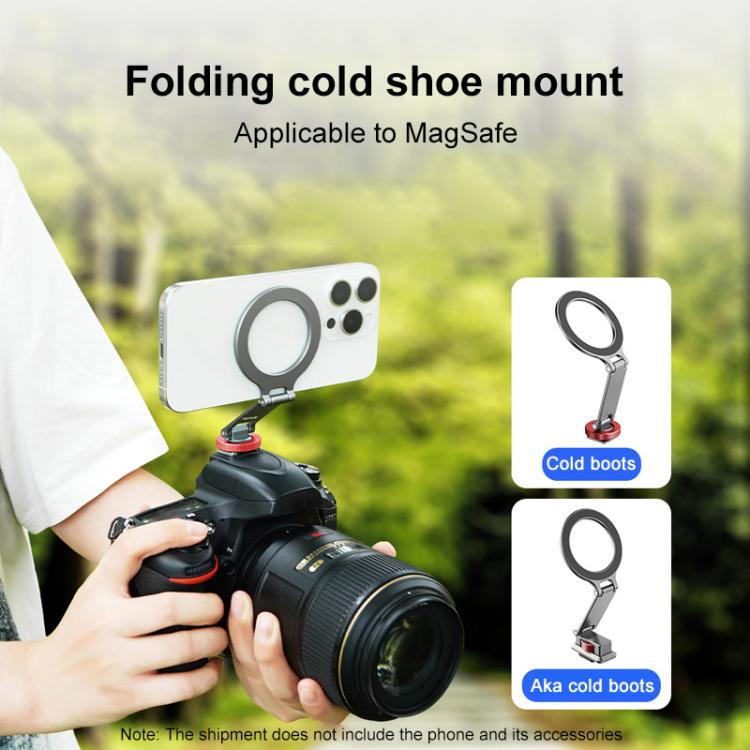 Flymile Magnetic Phone Tripod Mount MagSafe Adapter Phone Holder, Style:Folding Cold Shoe Mount - free shipping - PMC TechLife - Order now!