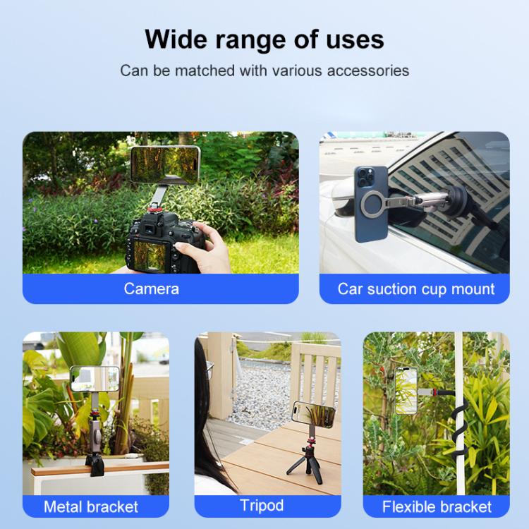 Flymile Magnetic Phone Tripod Mount MagSafe Adapter Phone Holder, Style:Folding Cold Shoe Mount - free shipping - PMC TechLife - Order now!