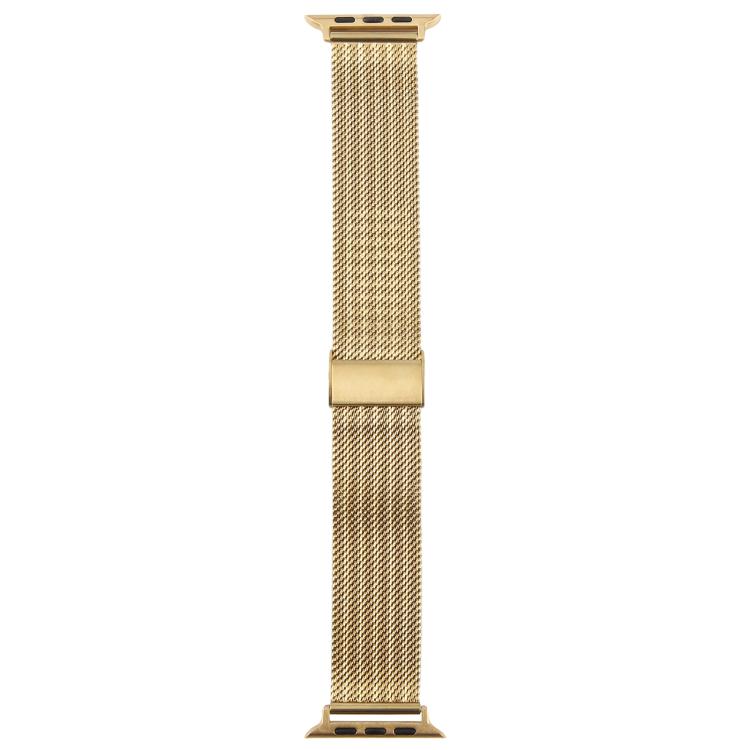 For Apple Watch 42mm / 41mm / 40mm / 38mm Integrated Buckle Embossed Thick Milanese Metal Watch Band(Gold) - free shipping - PMC TechLife - Order now!