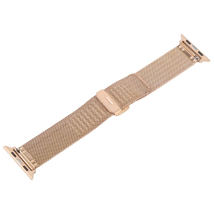 For Apple Watch 42mm / 41mm / 40mm / 38mm Integrated Buckle Embossed Thick Milanese Metal Watch Band(Rose Gold) - free shipping - PMC TechLife - Order now!