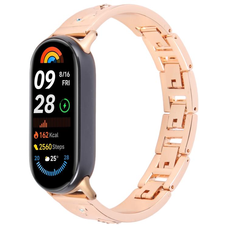 For Xiaomi Smart Band 9 / 8 Diamond Quick Release Chain Bracelet Metal Watch Band(Rose Gold) - free shipping - PMC TechLife - Order now!