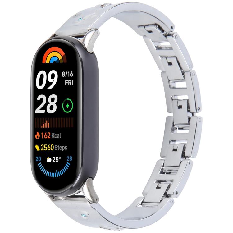 For Xiaomi Smart Band 9 / 8 Diamond Quick Release Chain Bracelet Metal Watch Band(Silver) - free shipping - PMC TechLife - Order now!