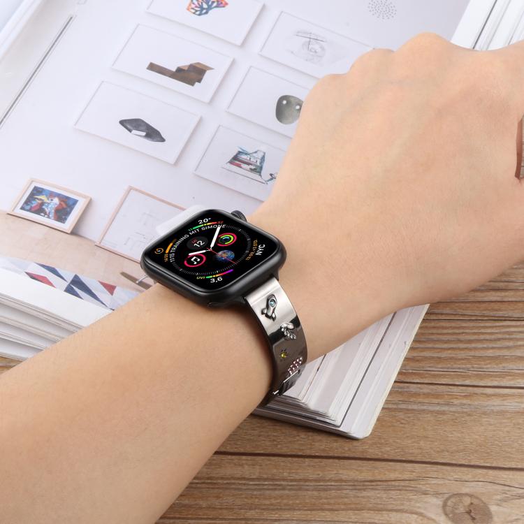 For Apple Watch 46mm / 49mm / 45mm / 44mm Diamond Quick Release Chain Bracelet Metal Watch Band(Silver) - free shipping - PMC TechLife - Order now!