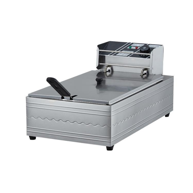 Multifunctional Commercial Stainless Steel Thick Electric Fryer Electric Boiler, Single Cylinder Extended 12L(UK Plug) - free shipping - PMC TechLife - Order now!