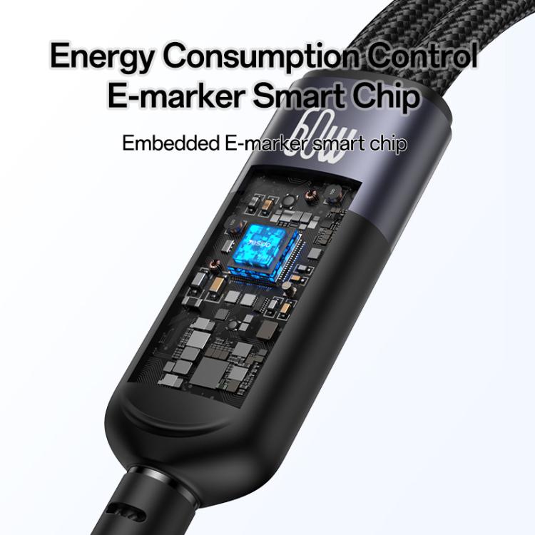 Yesido CA136C 60W USB-C / Type-C to Type-C & iWatch 2 in 1 Charging Cable, Length:1.2m(Black) - Charger / Holder by Yesido | Online Shopping South Africa | PMC TechLife | Buy Now Pay Later Mobicred