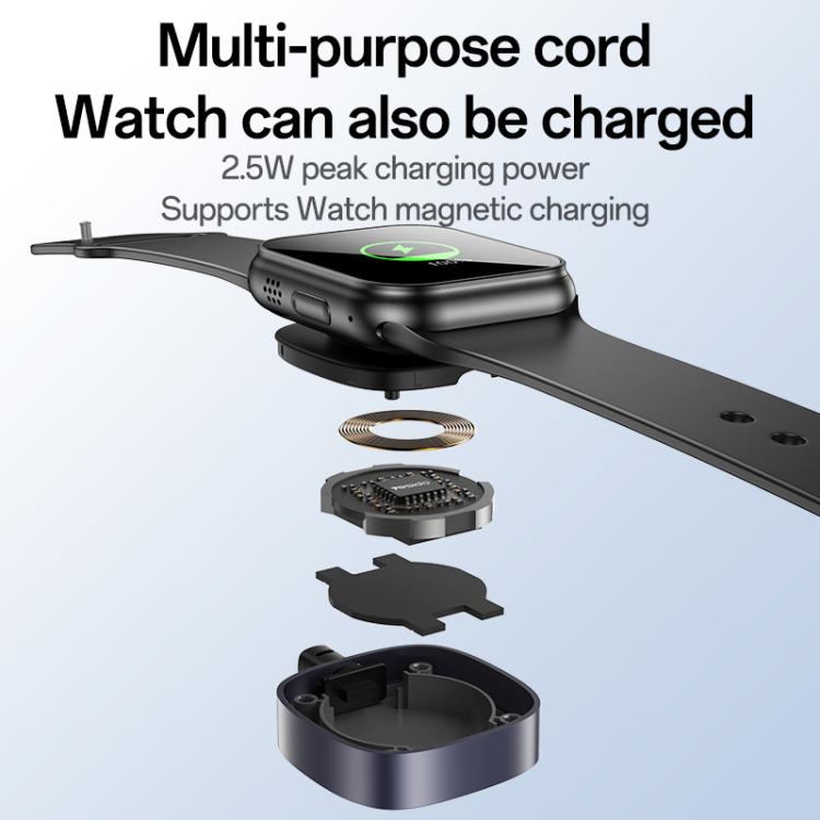 Yesido CA136C 60W USB-C / Type-C to Type-C & iWatch 2 in 1 Charging Cable, Length:1.2m(Black) - Charger / Holder by Yesido | Online Shopping South Africa | PMC TechLife | Buy Now Pay Later Mobicred