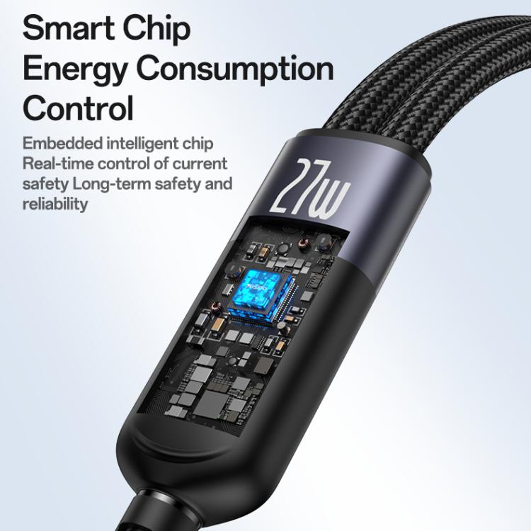 Yesido CA136L 27W USB-C / Type-C to 8 Pin & iWatch 2 in 1 Charging Cable, Length:1.2m(Black) - free shipping - PMC TechLife - Order now!