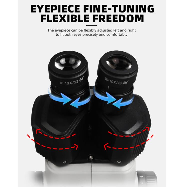 Kaisi 6558 6.5-58X Synchronous Zoom Trinocular Stereo Microscope - free shipping - PMC TechLife - Order now!