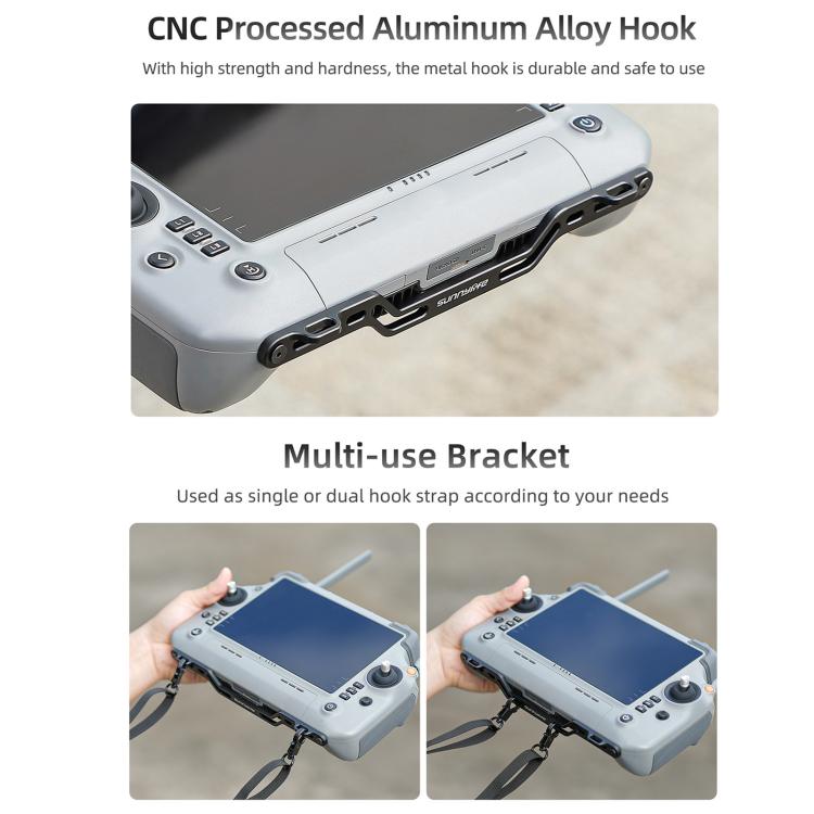 For DJI RC Plus 2 / 1 Sunnylife Controller Hanger Bracket with PU Leather Strap Shoulder Belt(Grey) - free shipping - PMC TechLife - Order now!