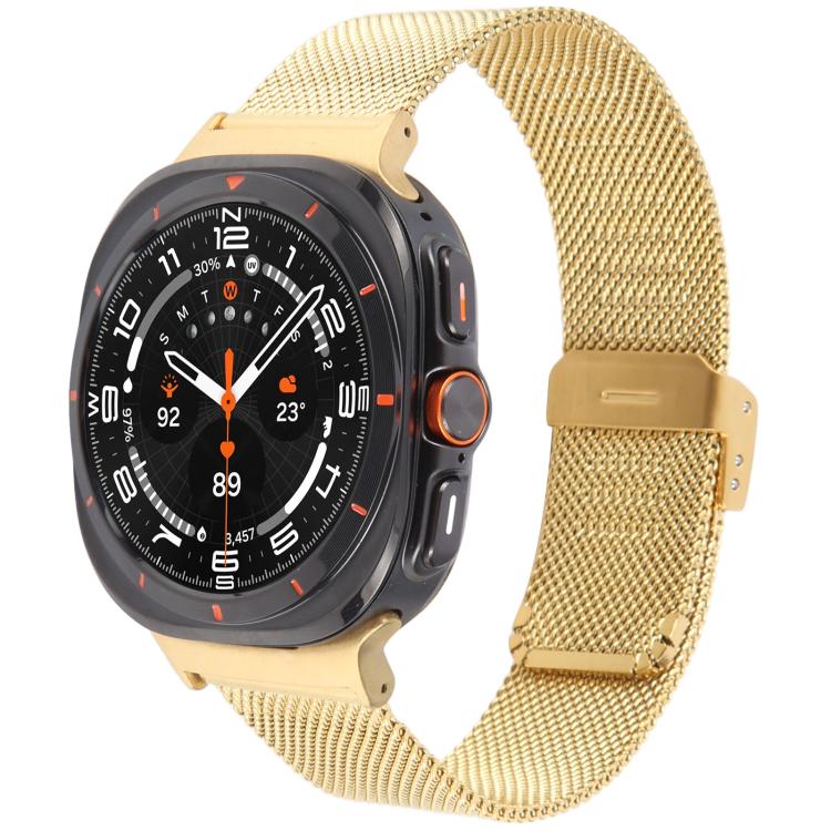 For Samsung Galaxy Watch Ultra 47mm / Ultra 2025 Milanese Integrated Buckle Metal Watch Band(Gold) - free shipping - PMC TechLife - Order now!