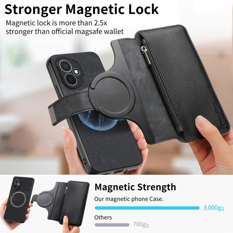 For Honor 400 Global 156.5mm CaseNeo MagSafe RFID Anti-theft Zipper Wallet Retro Leather Phone Case(Black) - free shipping - PMC TechLife - Order now!