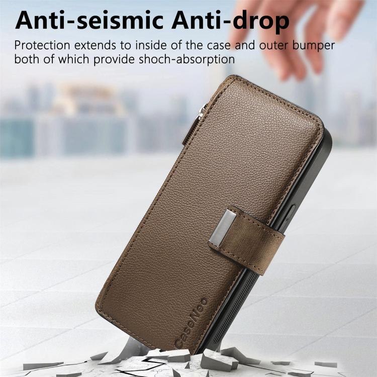 For Honor 400 Global 156.5mm CaseNeo MagSafe RFID Anti-theft Zipper Wallet Retro Leather Phone Case(Brown) - free shipping - PMC TechLife - Order now!