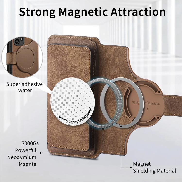 For Honor 400 Global 156.5mm CaseNeo MagSafe RFID Anti-theft Zipper Wallet Retro Leather Phone Case(Brown) - free shipping - PMC TechLife - Order now!