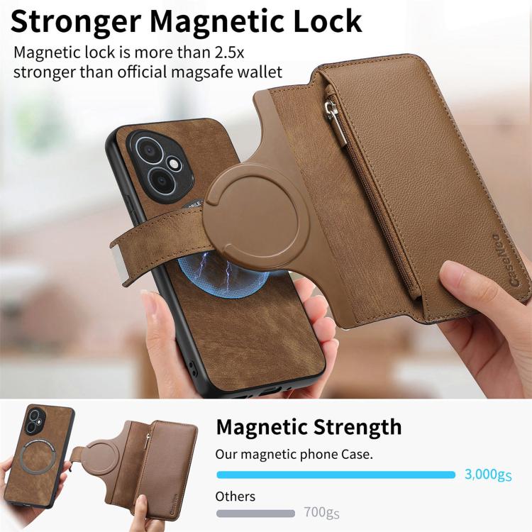 For Honor 400 Global 156.5mm CaseNeo MagSafe RFID Anti-theft Zipper Wallet Retro Leather Phone Case(Brown) - free shipping - PMC TechLife - Order now!