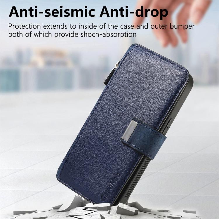 For Honor 400 Global 156.5mm CaseNeo MagSafe RFID Anti-theft Zipper Wallet Retro Leather Phone Case(Blue) - free shipping - PMC TechLife - Order now!
