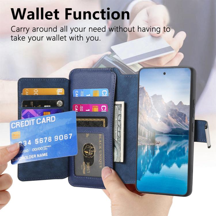 For Honor 400 Global 156.5mm CaseNeo MagSafe RFID Anti-theft Zipper Wallet Retro Leather Phone Case(Blue) - free shipping - PMC TechLife - Order now!