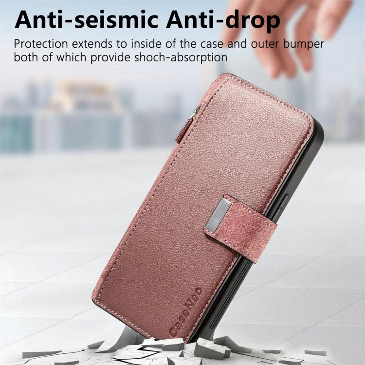 For Honor 400 Pro Global 160.8mm CaseNeo MagSafe RFID Anti-theft Zipper Wallet Retro Leather Phone Case(Pink) - free shipping - PMC TechLife - Order now!