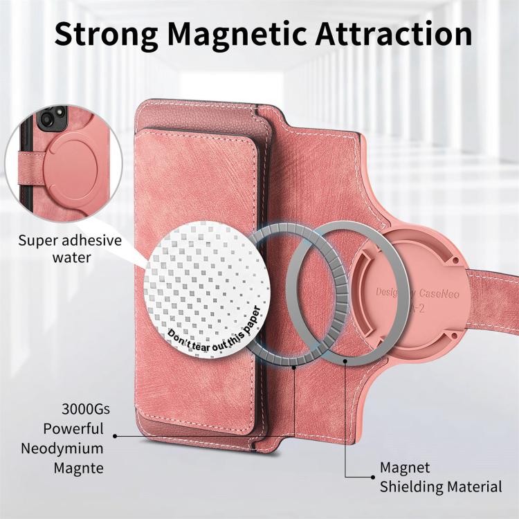 For Honor 400 Pro Global 160.8mm CaseNeo MagSafe RFID Anti-theft Zipper Wallet Retro Leather Phone Case(Pink) - free shipping - PMC TechLife - Order now!