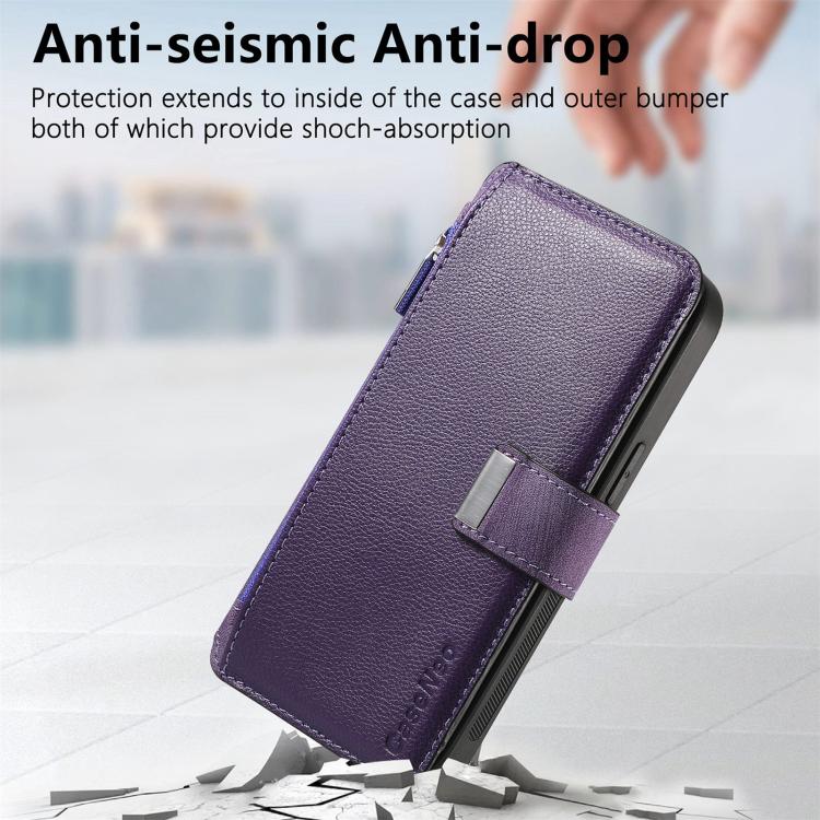 For Honor 400 Pro Global 160.8mm CaseNeo MagSafe RFID Anti-theft Zipper Wallet Retro Leather Phone Case(Purple) - free shipping - PMC TechLife - Order now!