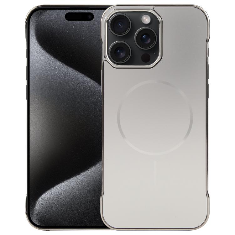 For iPhone 15 Pro Max Electroplating Frameless Frosted Anti-Glare PC MagSafe Phone Case(Titanium Gray) - free shipping - PMC TechLife - Order now!