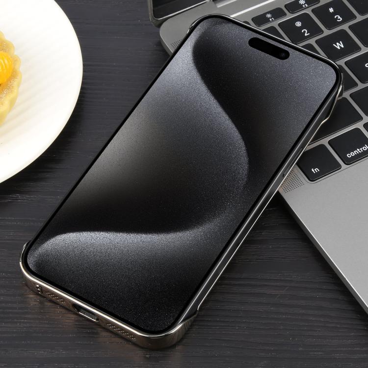 For iPhone 15 Pro Electroplating Frameless Frosted Anti-Glare PC MagSafe Phone Case(Desert Gold) - free shipping - PMC TechLife - Order now!
