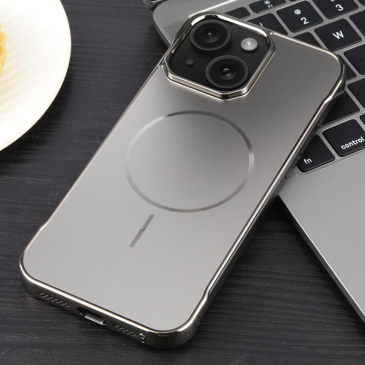 For iPhone 15 Plus / 14 Plus Electroplating Frameless Frosted Anti-Glare PC MagSafe Phone Case(Titanium Gray) - free shipping - PMC TechLife - Order now!