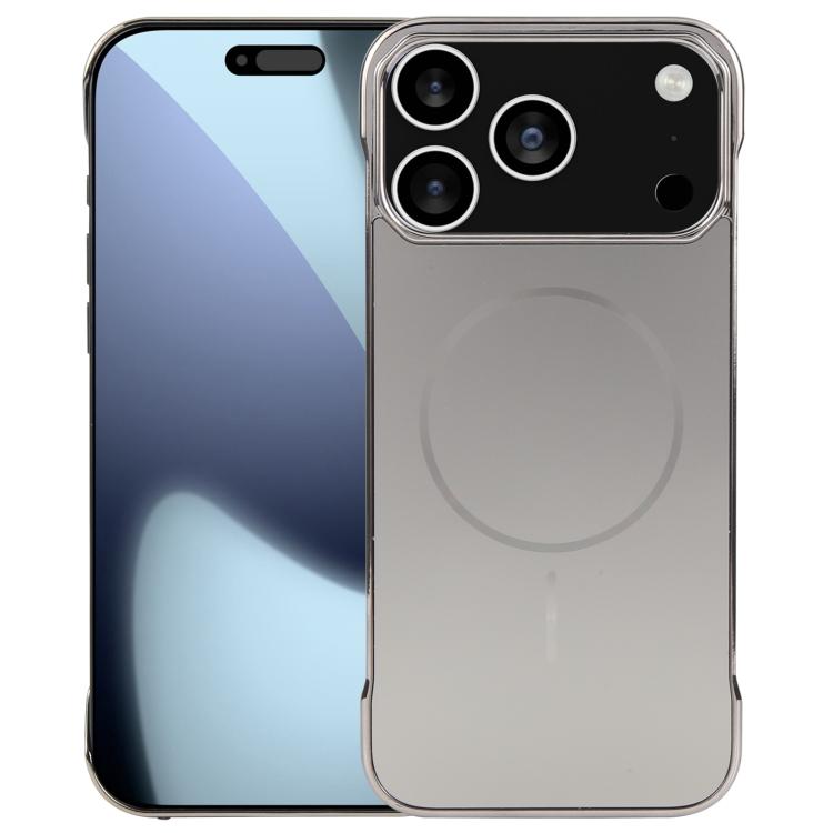 For iPhone 17 Pro Electroplating Frameless Frosted Anti-Glare PC MagSafe Phone Case(Titanium Gray) - free shipping - PMC TechLife - Order now!
