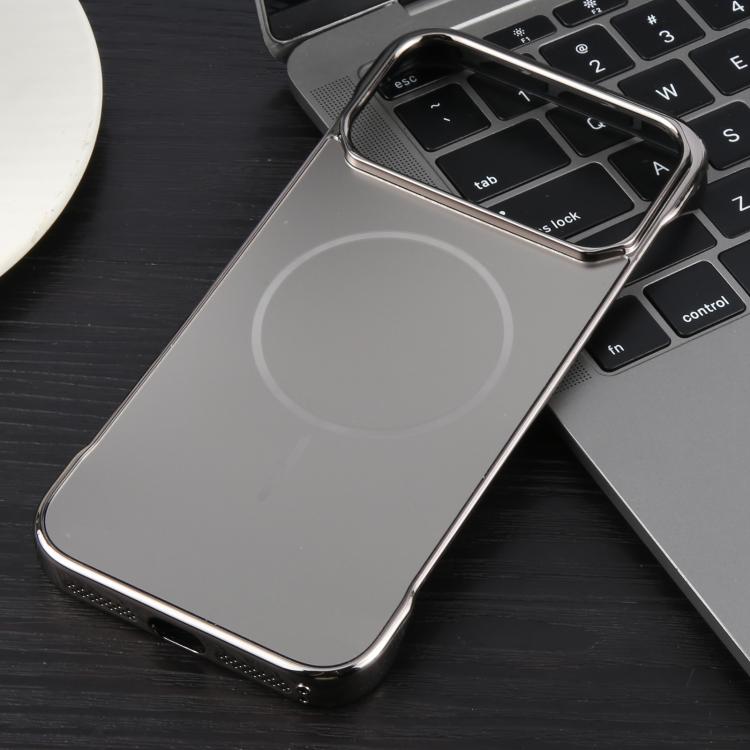 For iPhone 17 Pro Electroplating Frameless Frosted Anti-Glare PC MagSafe Phone Case(Titanium Gray) - free shipping - PMC TechLife - Order now!