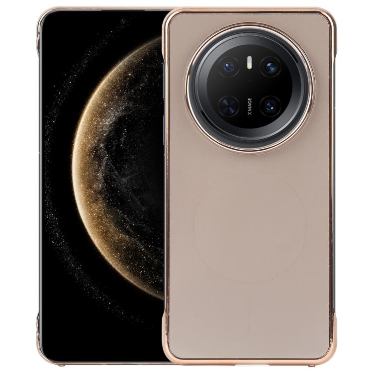 For Huawei Mate 70 Electroplating Frameless Frosted Anti-Glare PC MagSafe Phone Case(Desert Gold) - free shipping - PMC TechLife - Order now!