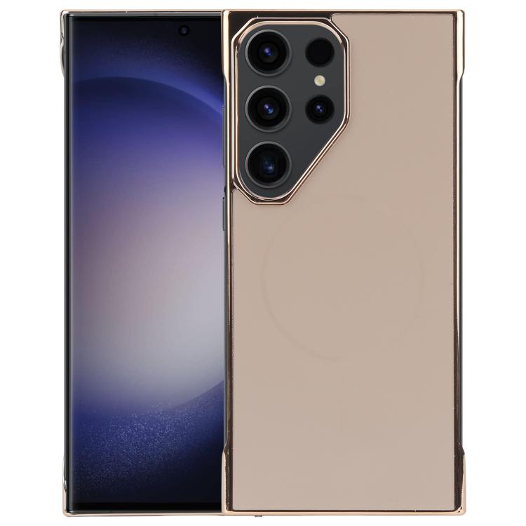 For Samsung Galaxy S23 Ultra 5G Electroplating Frameless Frosted Anti-Glare PC MagSafe Phone Case(Desert Gold) - free shipping - PMC TechLife - Order now!