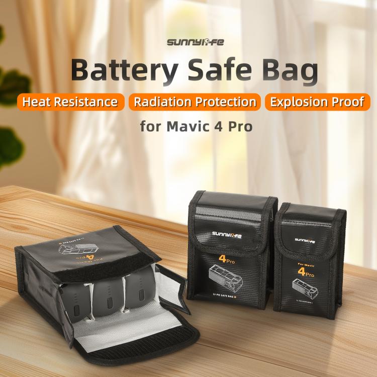 For DJI Mavic 4 Pro Sunnylife Battery Explosion-proof Safe Bag Protective Li-Po Safe Bag(For 2pcs Batteries) - free shipping - PMC TechLife - Order now!