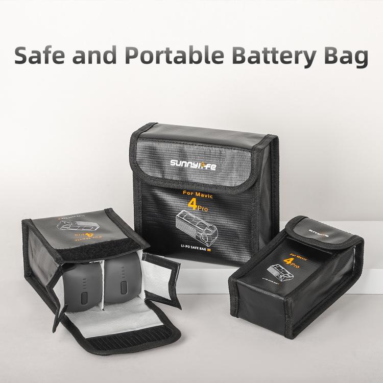 For DJI Mavic 4 Pro Sunnylife Battery Explosion-proof Safe Bag Protective Li-Po Safe Bag(For 2pcs Batteries) - free shipping - PMC TechLife - Order now!