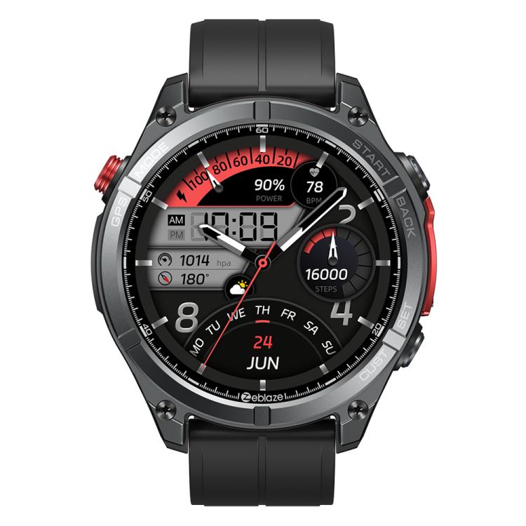 Zeblaze Stratos 4 Rugged Outdoor GPS Smart Watch 1.43 inch Screen 5 ATM & IP69K(Black) - free shipping - PMC TechLife - Order now!