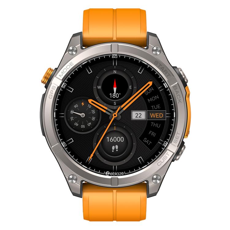Zeblaze Stratos 4 Rugged Outdoor GPS Smart Watch 1.43 inch Screen 5 ATM & IP69K(Orange) - free shipping - PMC TechLife - Order now!