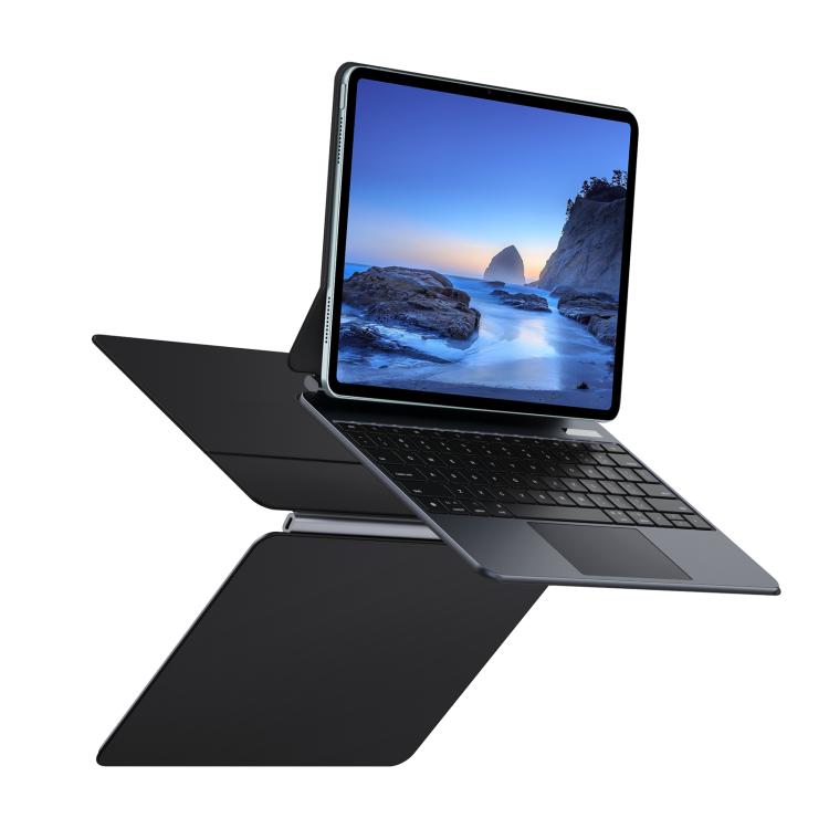 For iPad Air 13 2025 / iPad Pro 12.9 2022 DUX DUCIS MK Pro Series Floating Magnetic Keyboard Tablet Leather Case(Black) - free shipping - PMC TechLife - Order now!