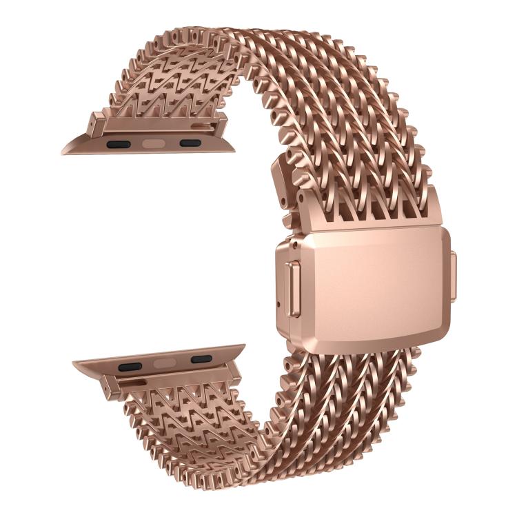 For Apple Watch 42mm / 41mm / 40mm / 38mm Mesh Magnetic Stainless Steel Watch Band(Rose Gold) - free shipping - PMC TechLife - Order now!