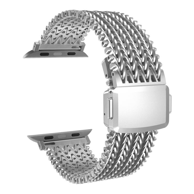 For Apple Watch 42mm / 41mm / 40mm / 38mm Mesh Magnetic Stainless Steel Watch Band(Titanium Color) - free shipping - PMC TechLife - Order now!