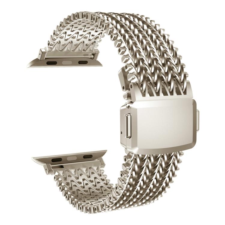 For Apple Watch 42mm / 41mm / 40mm / 38mm Mesh Magnetic Stainless Steel Watch Band(Starlight) - free shipping - PMC TechLife - Order now!