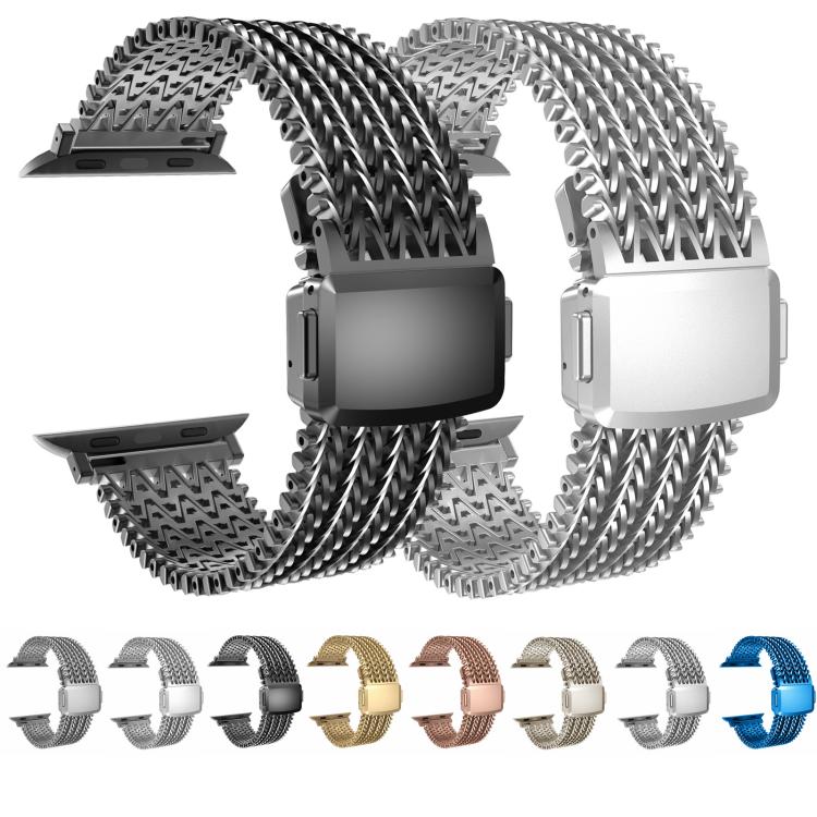 For Apple Watch 46mm / 49mm / 45mm / 44mm Mesh Magnetic Stainless Steel Watch Band(Starlight) - free shipping - PMC TechLife - Order now!