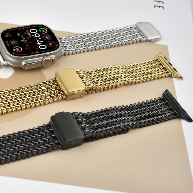 For Apple Watch 46mm / 49mm / 45mm / 44mm Mesh Magnetic Stainless Steel Watch Band(Starlight) - free shipping - PMC TechLife - Order now!