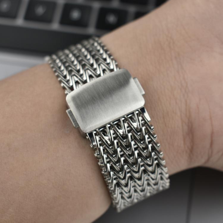 For Apple Watch 42mm / 41mm / 40mm / 38mm Mesh Magnetic Stainless Steel Watch Band(Titanium Color) - free shipping - PMC TechLife - Order now!
