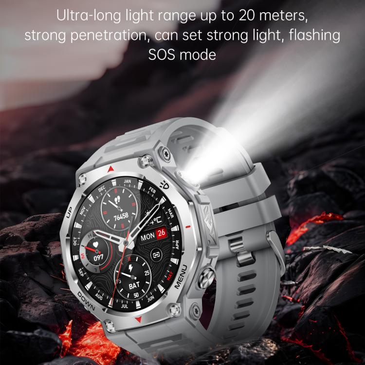 KT85 1.43 inch Screen 5ATM Outdoor Sports Smart Watch with Strong Flashlight(Black) - Smart Watches by PMC TechLife | Online Shopping South Africa | PMC TechLife | Buy Now Pay Later Mobicred