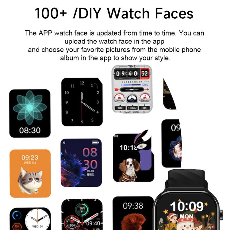 U13 2.2 inch IPS Curved Screen Smart Watch Supports BT Call(Black) - Smart Watches by PMC TechLife | Online Shopping South Africa | PMC TechLife | Buy Now Pay Later Mobicred