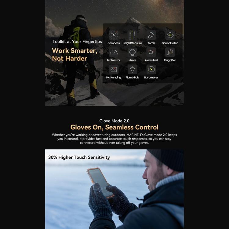 Blackview Oscal Marine 1, 4GB+128GB, 6.56 inch Android 15 Unisoc UMS9230E T615 Octa Core, Network: 4G, OTG, NFC(Black) - free shipping - PMC TechLife - Order now!