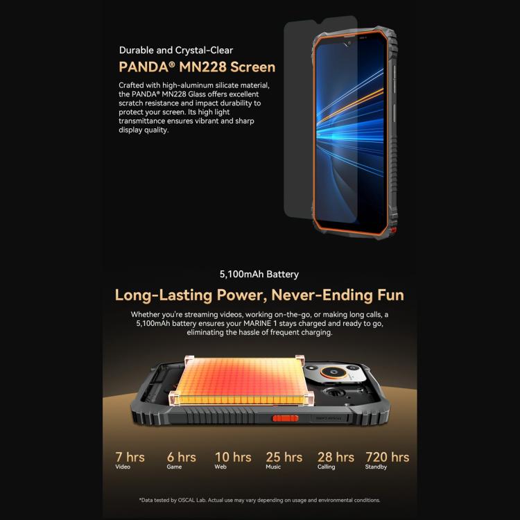 Blackview Oscal Marine 1, 4GB+128GB, 6.56 inch Android 15 Unisoc UMS9230E T615 Octa Core, Network: 4G, OTG, NFC(Orange) - free shipping - PMC TechLife - Order now!