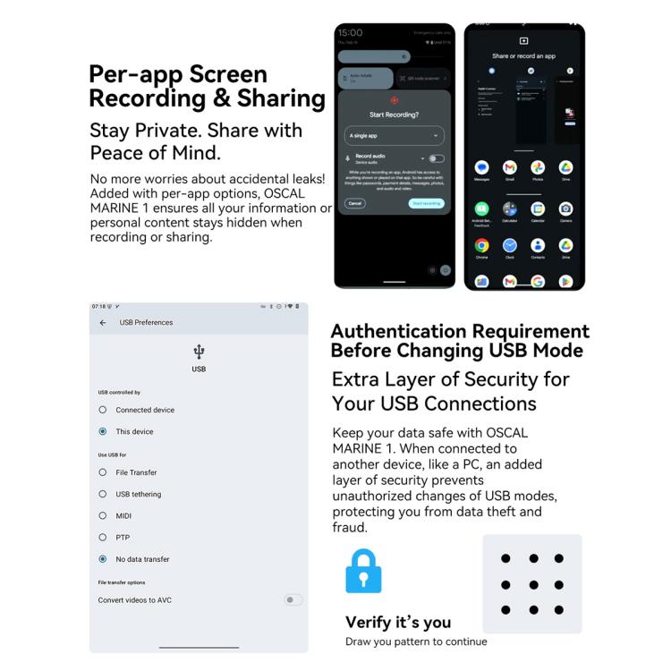 Blackview Oscal Marine 1, 4GB+128GB, 6.56 inch Android 15 Unisoc UMS9230E T615 Octa Core, Network: 4G, OTG, NFC(Black) - free shipping - PMC TechLife - Order now!